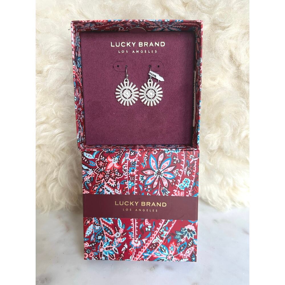 Lucky Brand Dangly Metal Statement Earrings